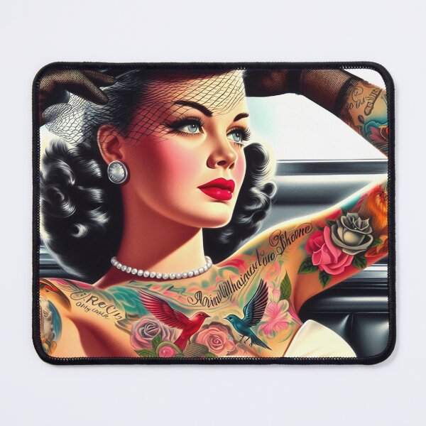 Item preview, Vintage Glam Tattooed Woman designed and sold by PulpVintage.
