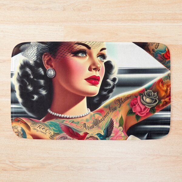 Item preview, Vintage Glam Tattooed Woman designed and sold by PulpVintage.