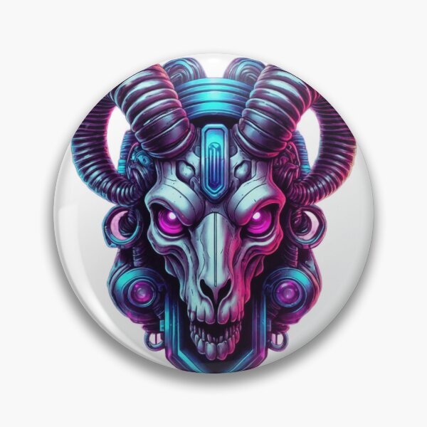 Item preview, Neon Cyberpunk Ram Skull designed and sold by Mehgan-Ashcroft.