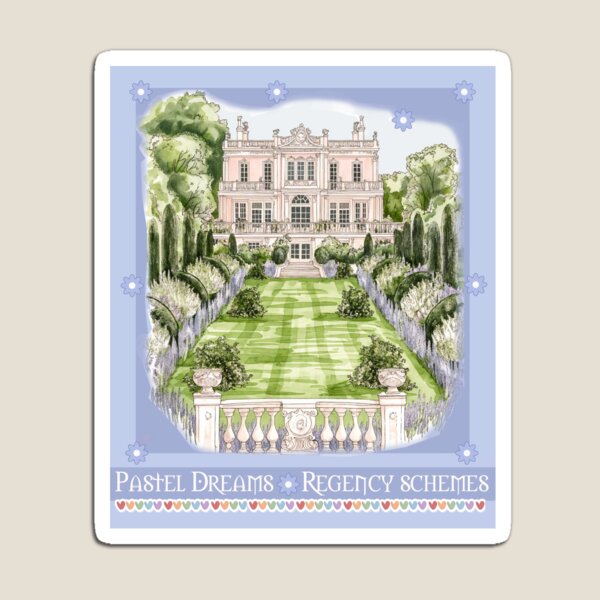 Aperçu de l'œuvre Manoir Régence Pastel Et Citation créée et vendue par StormyMuse.