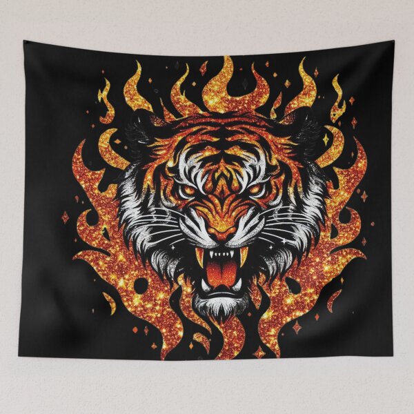Item preview, Glittery Flames With A Tiger designed and sold by Mark Cannon.