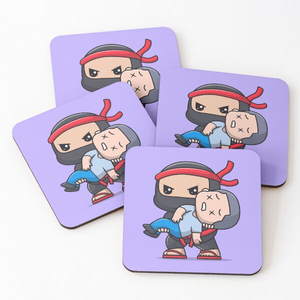 Item preview, Cute Ninja Carrying Boy Cartoon Vector Icon - Adorable People and Holiday Illustration designed and sold by hjian8219.