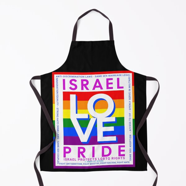 Item preview, SUJD0034 Jewish Designs LGBTQ Israel Pride LOVE design shows Israel Protects LGBTQ Rights designed and sold by JewishDesigns.