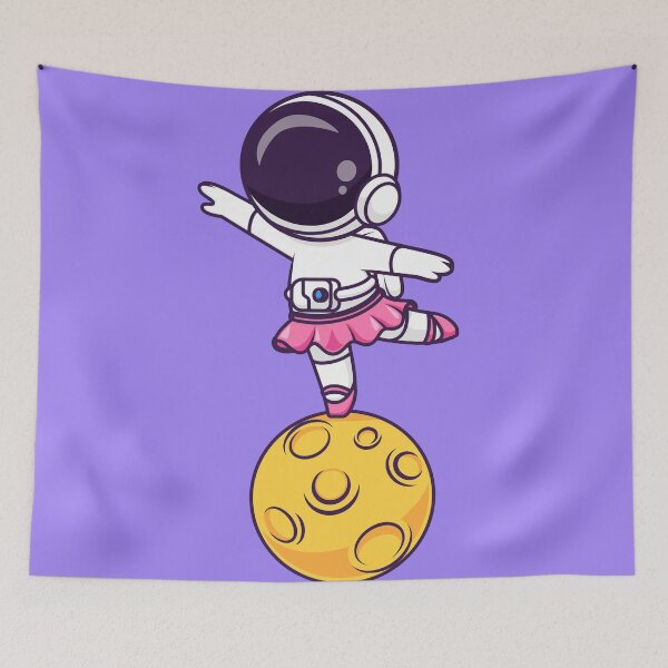 Item preview, Cute Astronaut Dancing Ballet on the Moon Cartoon Vector Icon - Adorable Science and Holiday Illustration designed and sold by hjian8219.