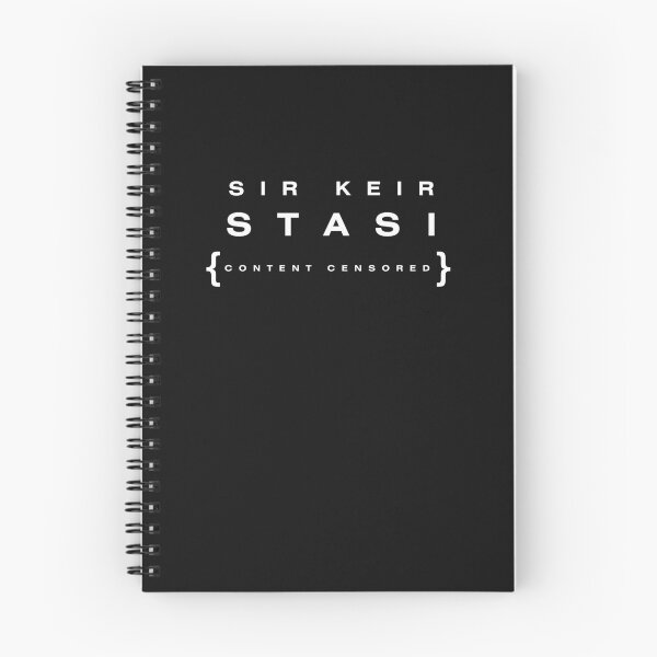 Item preview, Sir Keir Stasi funny play on words with censored strap line dark background designed and sold by YogaZesty.