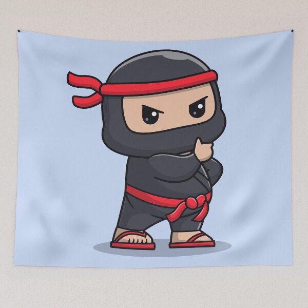 Item preview, Cute Ninja Fighter Giving Thumbs Up Cartoon Vector Icon - Adorable People and Holiday Illustration designed and sold by hjian8219.