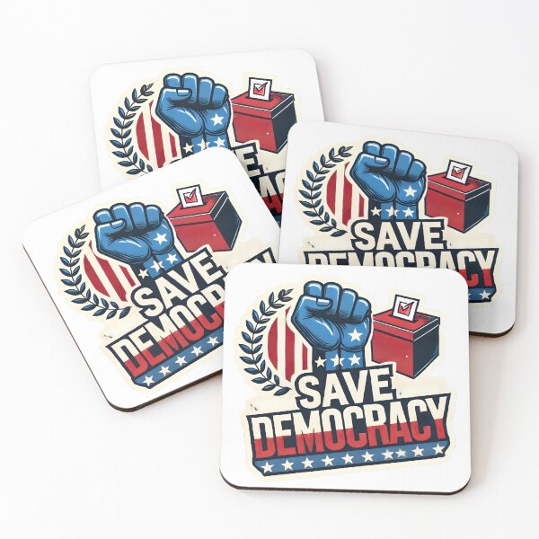 Item preview, Save Democracy Sticker with American Flag designed and sold by ManeeStore.