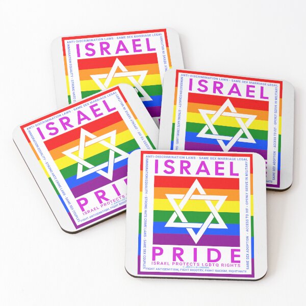 Item preview, SUJD0035 Jewish Designs LGBTQ Israel Pride Star of David design shows Israel Protects LGBTQ Rights designed and sold by JewishDesigns.