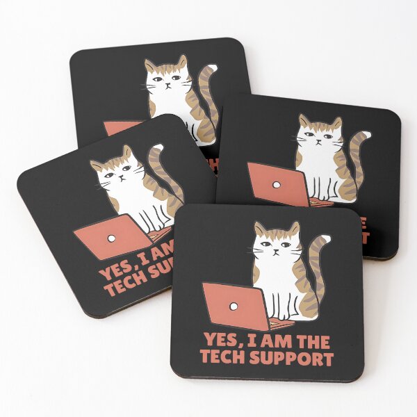 Item preview, Funny Tech Support Cat | Cute Cat with Laptop | Humorous IT Support gift designed and sold by Unitepeople.