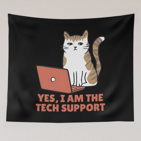Item preview, Funny Tech Support Cat | Cute Cat with Laptop | Humorous IT Support gift designed and sold by Unitepeople.