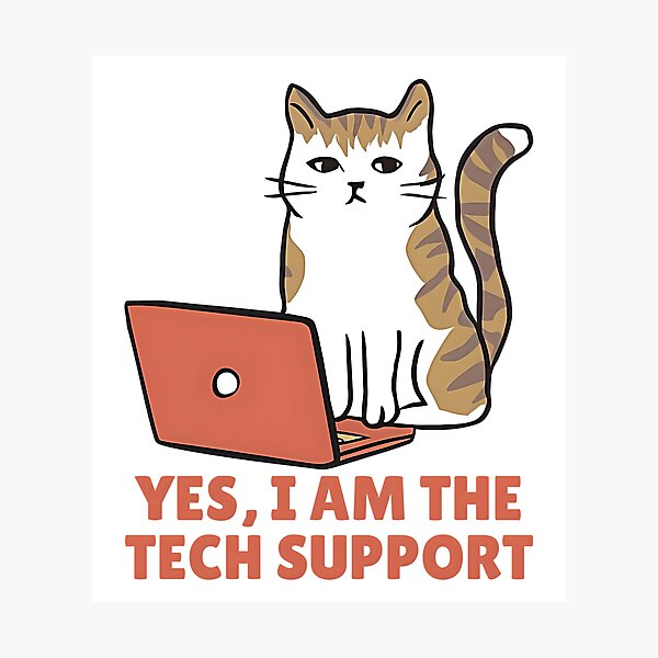 Item preview, Funny Tech Support Cat | Cute Cat with Laptop | Humorous IT Support gift designed and sold by Unitepeople.