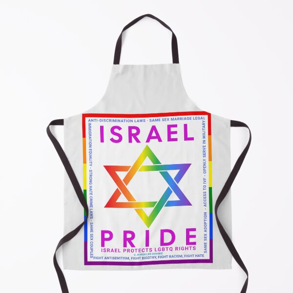 Item preview, SUJD0036 Jewish Designs LGBTQ Israel Pride Star of David design shows Israel Protects LGBTQ Rights designed and sold by JewishDesigns.