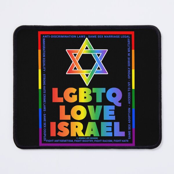 Item preview, SUJD0039 Jewish Designs LGBTQ Love Israel says Israel Protects LGBTQ Rights designed and sold by JewishDesigns.