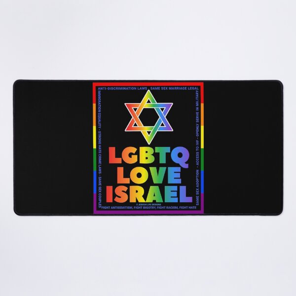 Item preview, SUJD0039 Jewish Designs LGBTQ Love Israel says Israel Protects LGBTQ Rights designed and sold by JewishDesigns.