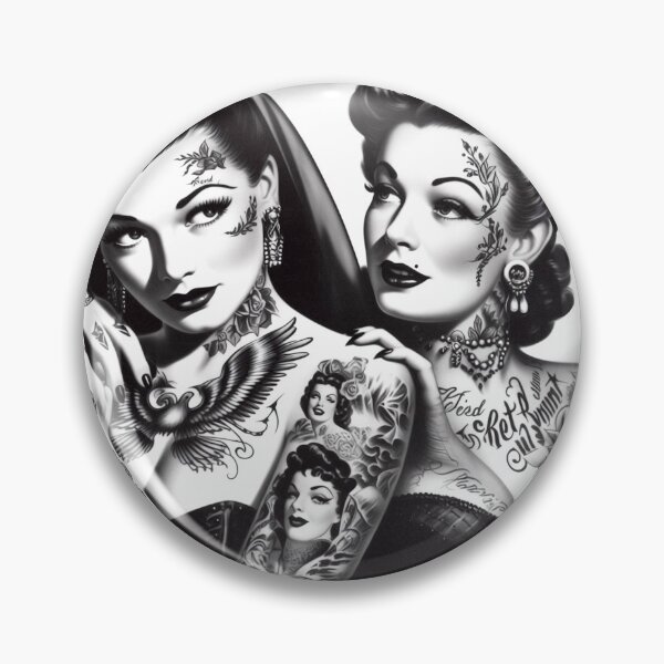 Item preview, Retro Beauty Tattoo Girls designed and sold by PulpVintage.