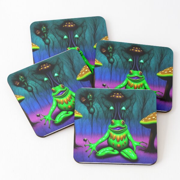 Item preview, Abstract Psychedelic Mushroom & Frogs  designed and sold by TheDarkWardrobe.