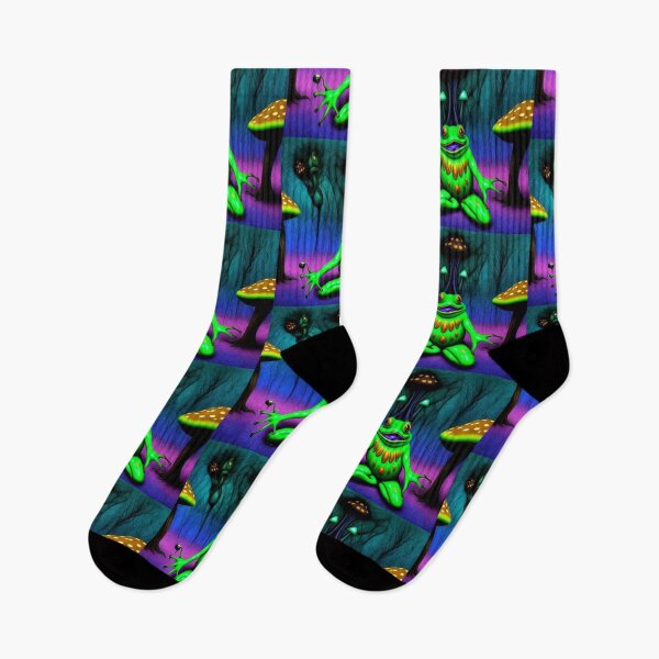 Item preview, Abstract Psychedelic Mushroom & Frogs  designed and sold by TheDarkWardrobe.