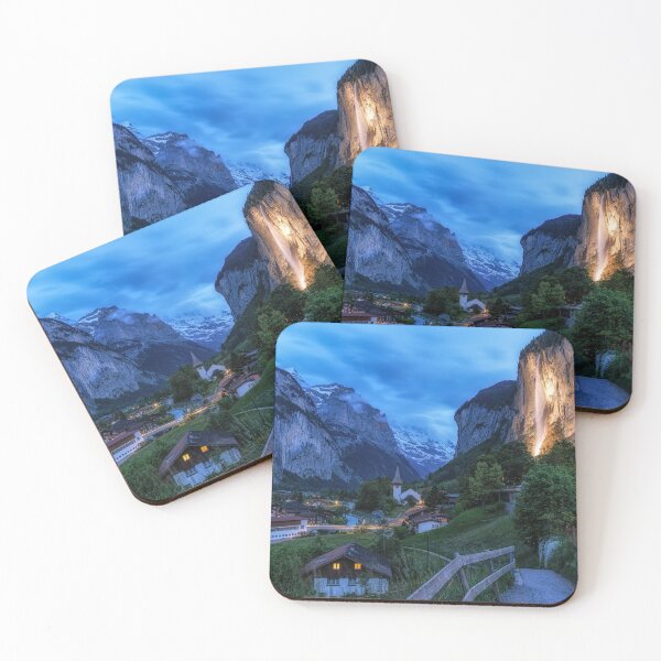 Item preview, Lauterbrunnen and Staubbach Waterfall at Night designed and sold by aaronchoi.