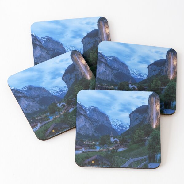 Item preview, Lauterbrunnen and Staubbach waterfall at Night designed and sold by aaronchoi.
