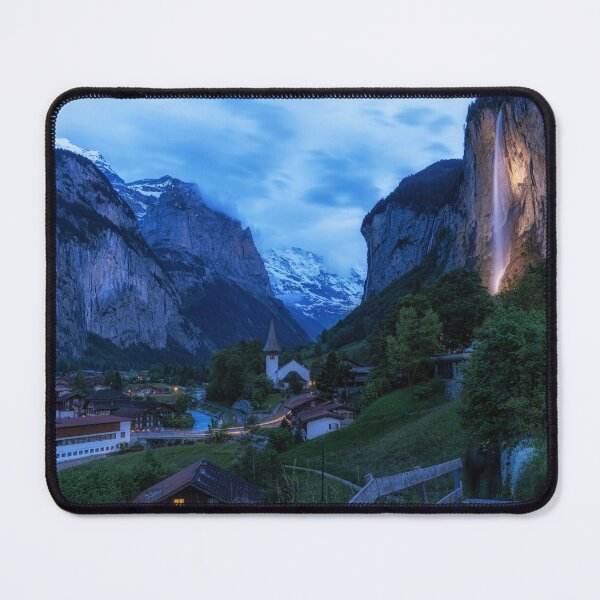 Item preview, Lauterbrunnen and Staubbach waterfall at Night designed and sold by aaronchoi.