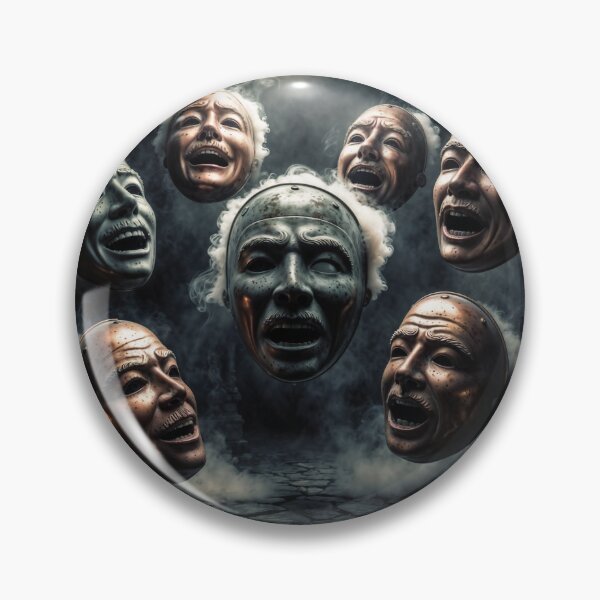 Item preview, Haunting Echoes: The Enigmatic Floating Masks designed and sold by ArtGotika.