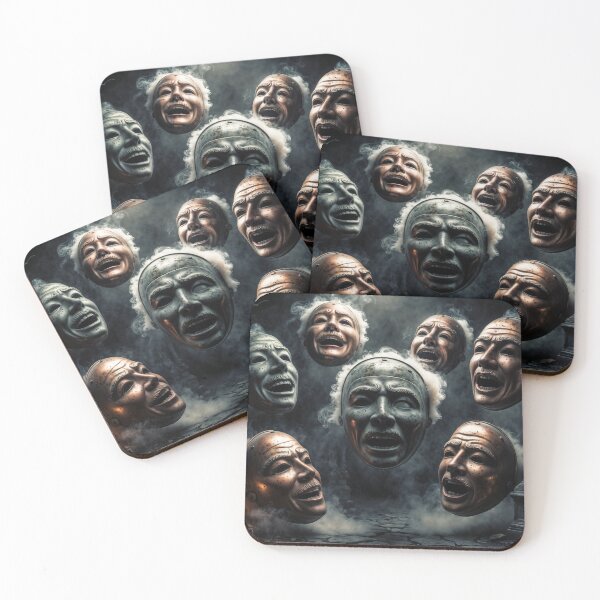 Item preview, Haunting Echoes: The Enigmatic Floating Masks designed and sold by ArtGotika.
