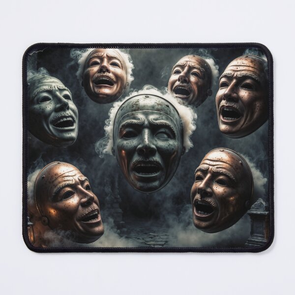 Item preview, Haunting Echoes: The Enigmatic Floating Masks designed and sold by ArtGotika.