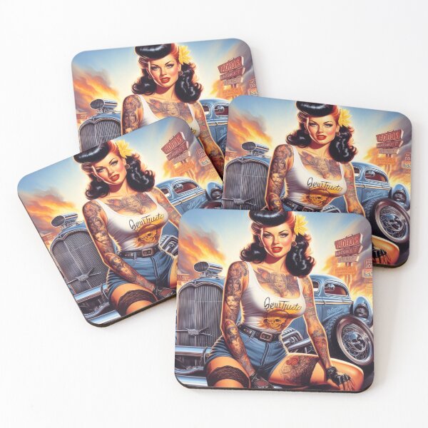 Item preview, Retro Hot Rod Pin-up designed and sold by PulpVintage.