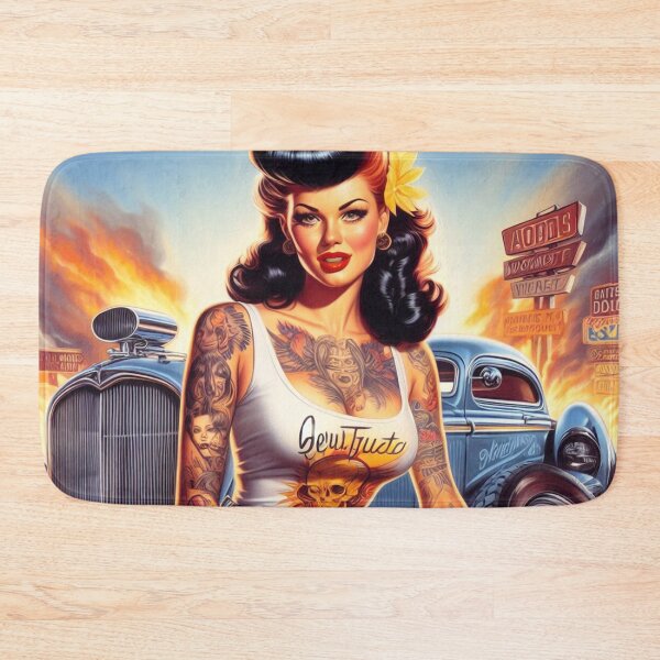Item preview, Retro Hot Rod Pin-up designed and sold by PulpVintage.