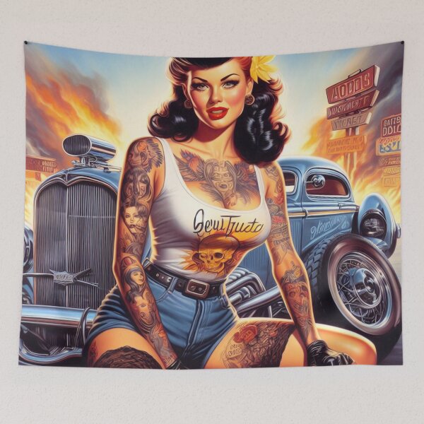 Item preview, Retro Hot Rod Pin-up designed and sold by PulpVintage.