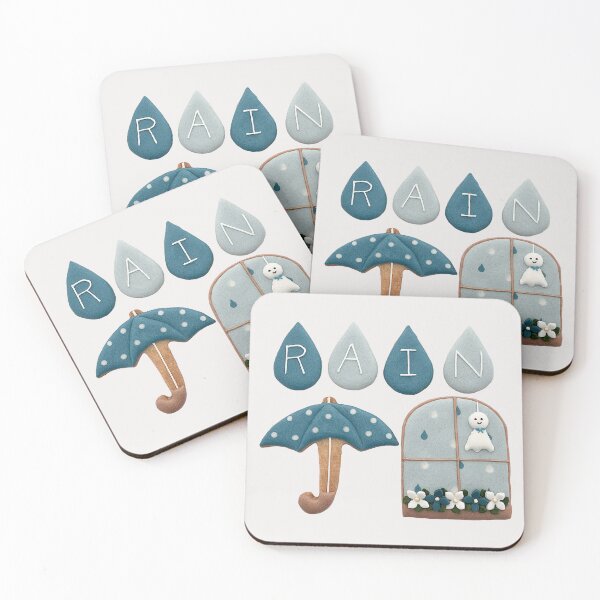 Item preview, Rain Royal icing cookies with a pretty Teru teru bozu. designed and sold by aiko-p.