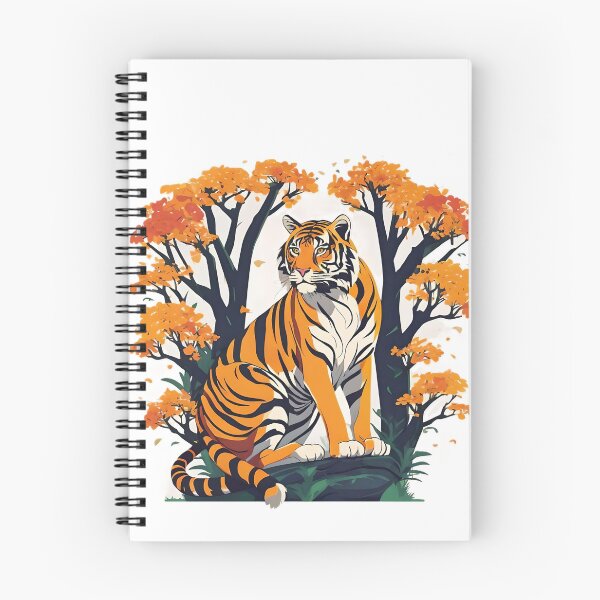 Item preview, Orange and Black Tiger in an Orange Leaf Tree designed and sold by Sarah  English.