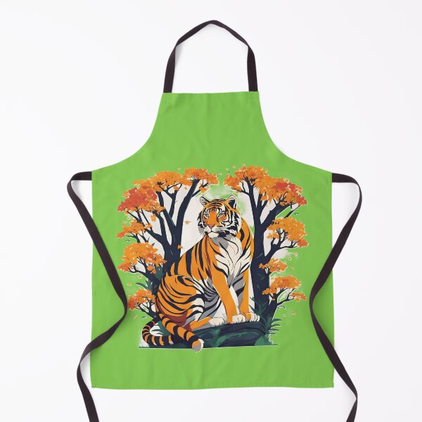 Item preview, Orange and Black Tiger in an Orange Leaf Tree designed and sold by Sarah English.