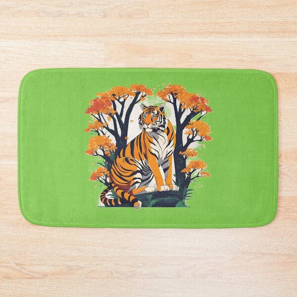 Item preview, Orange and Black Tiger in an Orange Leaf Tree designed and sold by Sarah  English.