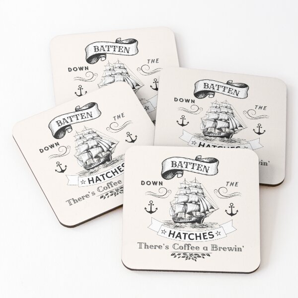 Item preview, Seafaring Coffee Tatoo art Batten Down The Hatches designed and sold by Kevin Cameron.