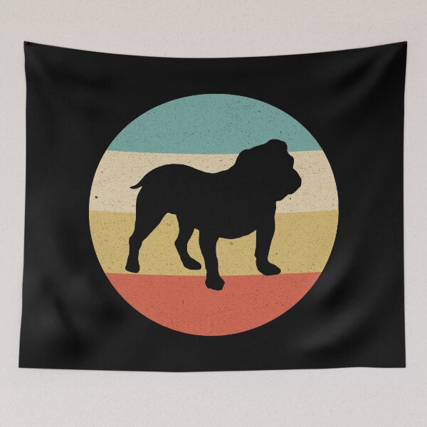 Item preview, English Bulldog Worn Retro Style Horizontal Design designed and sold by kakarikihill.