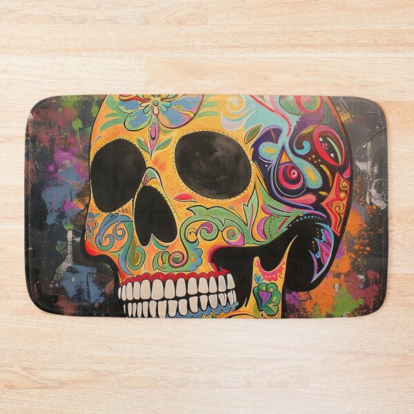 Item preview, Day of the Dead Skull Painting Black and Bright 1 designed and sold by AstroRisq.