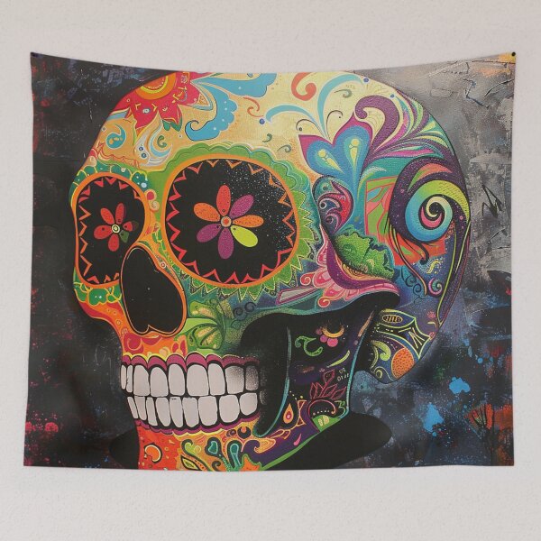 Item preview, Day of the Dead Skull Painting Black and Bright 2 designed and sold by AstroRisq.
