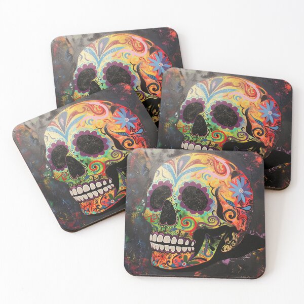 Item preview, Day of the Dead Skull Painting Black and Bright 3 designed and sold by AstroRisq.