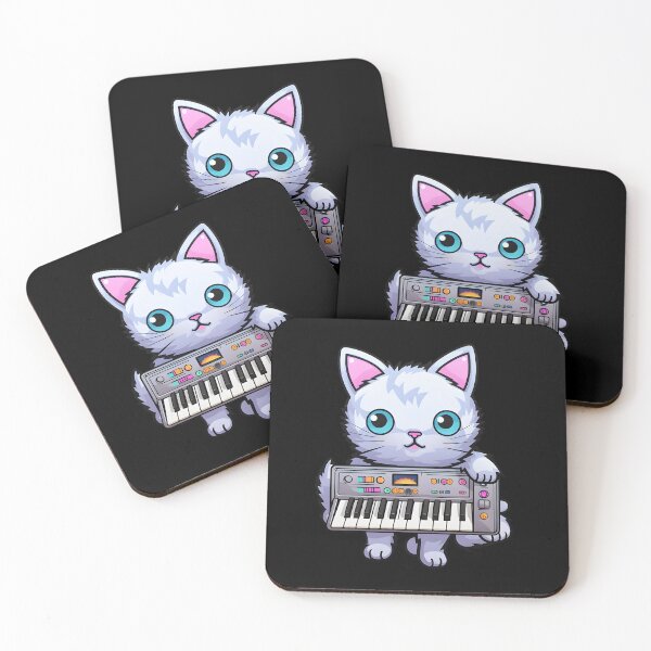 Artikelvorschau, Kawaii Katze mit Synthesizer entworfen und verkauft von SHADOWNB69.