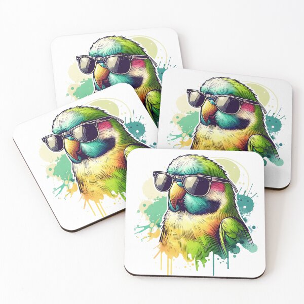 Item preview, Lineolated Parakeet Wearing Sunglasses  designed and sold by TheAnimalZ00.