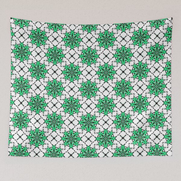 Item preview, Bizarre Geometric Seamless Pattern Green Black White designed and sold by taiche.