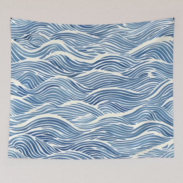 Item preview, Blue Watercolor Waves designed and sold by NesaArtSpace.