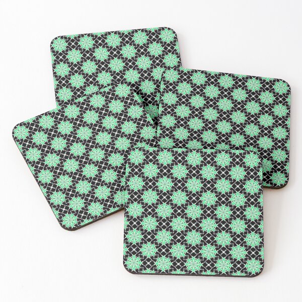 Item preview, Bizarre Geometric Seamless Pattern Green White Black designed and sold by taiche.