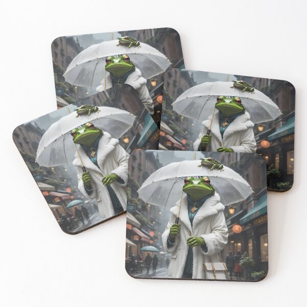 Item preview, Fashion Frog Woman Sitting In The Rain With An Umbrella designed and sold by DifferentPOV.