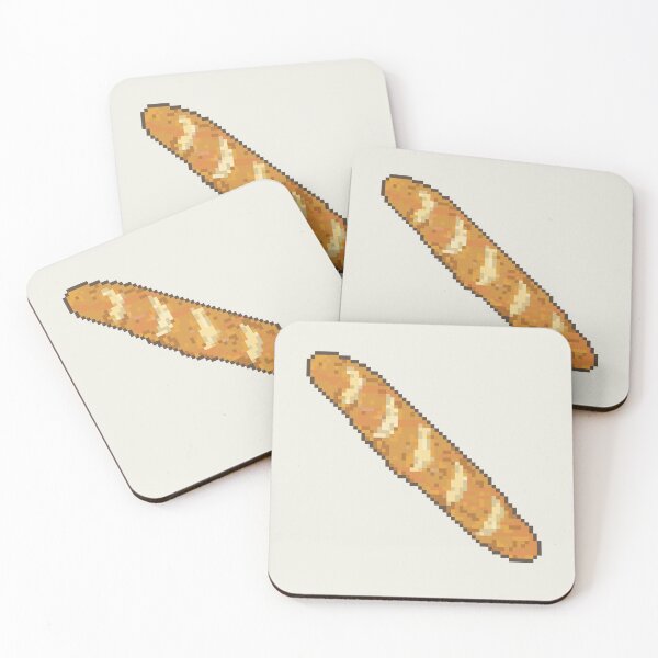 Item preview, baguette bread pixel art designed and sold by helixter.