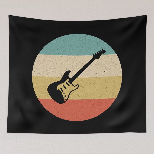 Item preview, Electric Guitar Strat Style Worn Retro Horizontal Design designed and sold by kakarikihill.