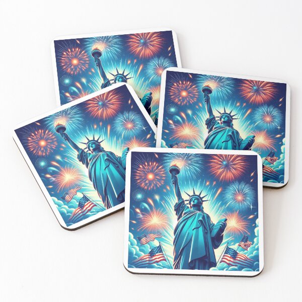 Item preview, Majestic Liberty: Fireworks Spectacle Vector Art for July 4th Celebration designed and sold by PictoVibe.