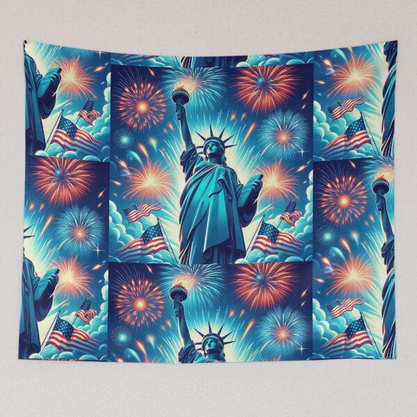 Item preview, Majestic Liberty: Fireworks Spectacle Vector Art for July 4th Celebration designed and sold by PictoVibe.