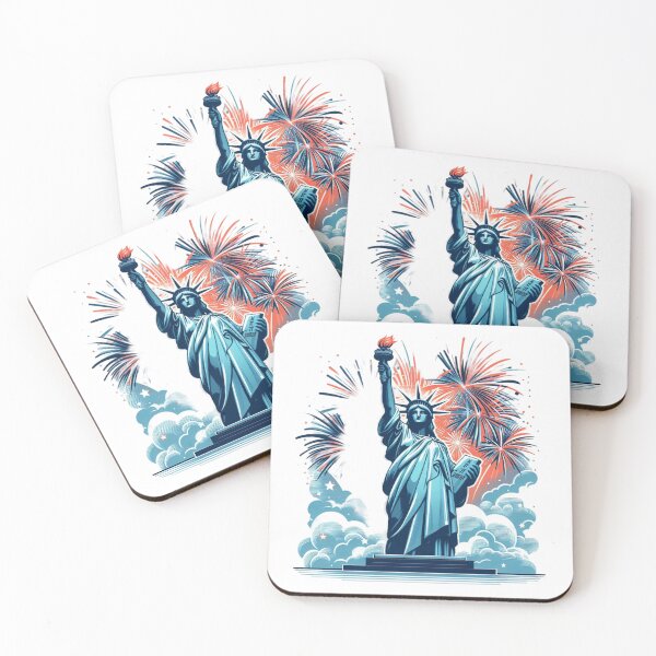 Item preview, Majestic Liberty: Fireworks Spectacle Vector Art for July 4th Celebration (variant) designed and sold by PictoVibe.